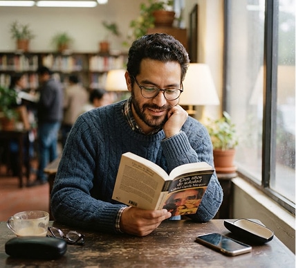 Man reading a book
