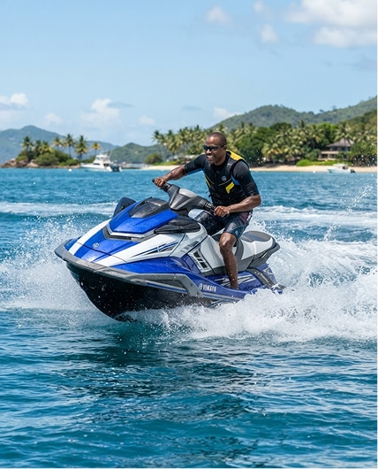 Man riding a jet ski