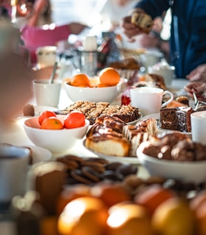 Community breakfast and morning devotion