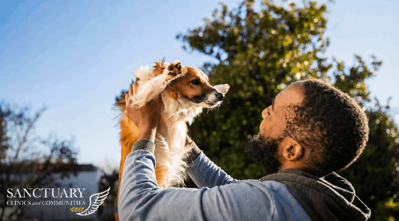 dog at a pet friendly rehab at Sanctuary Clinics