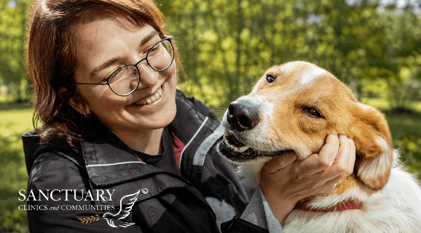 dog at a pet friendly rehab at Sanctuary Clinics